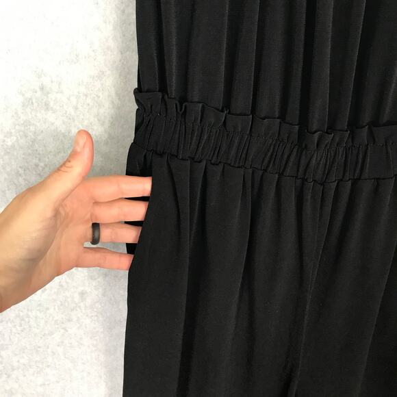 Michael Kors Jumpsuit Womens XS Black Gold Chain Crop Flowy Career Church $155 - Picture 6 of 16